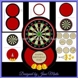 DARTBOARD EASEL CARD
