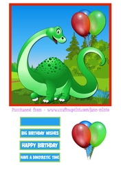 BIRTHDAY DINOSAUR QUICK CARD SHEET