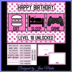 7x5 EAT SLEEP GAME - GAMER MINI KIT IN PINK