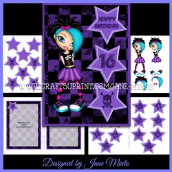 5x7 PUNK GIRL PURPLE