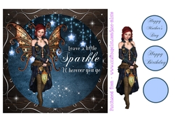 LEAVE A LITTLE SPARKLE FAIRY - QUICK CARD SHEET