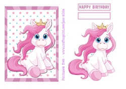 5x7 PINK HORSE