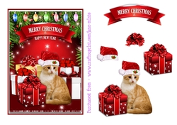 5x7 CHRISTMAS GINGER KITTEN