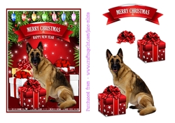 5x7 CHRISTMAS GERMAN SHEPHERD DOG