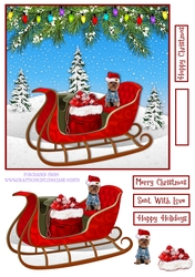 YORKIE ON THE SLEIGH
