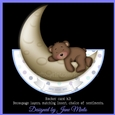 MOON BABY ROCKER CARD - BLUE