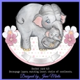 ELEPHANT & BABY ROCKER CARD - PINK
