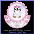 BABY GIRL PENGUIN rocker card