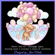 TEDDY BALLOONS - PINK rocker card