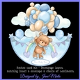 TEDDY BALLOONS - BLUE rocker card