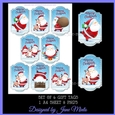 GIFT TAGS - CHRISTMAS SANTAS SET 2