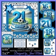 BIRTHDAY AGES 16, 18, 21 BLUE FOOTBALL