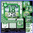 BIRTHDAY AGES 16,18,21 GREEN FOOTBALL