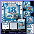 BIRTHDAY AGES 16,18,21 RED, WHITE, BLUE - FOOTBALL