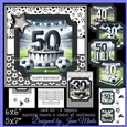 BIRTHDAY AGES 30, 40, 50 BLACK & WHITE FOOTBALL