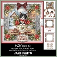 CHRISTMAS TUXEDO KITTEN decoupage