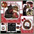 BLACK CAT CHRISTMAS - decoupage or toppers
