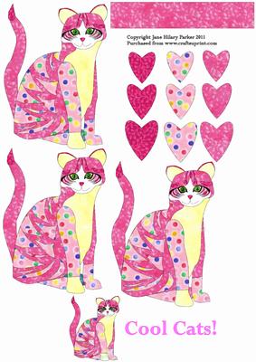 Calico Cats Pink Tabby