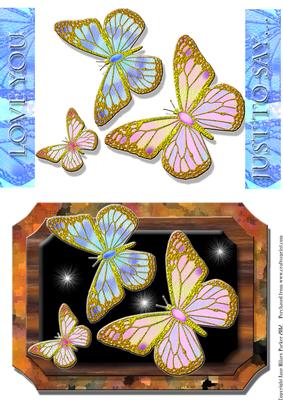 Trio of Filigree Butterflies on a Plaque