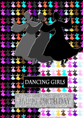 Dancing Silhuette Girls - Black