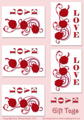 Three Roses Gift Tags