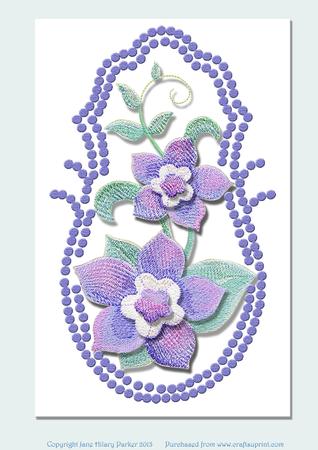 Blue Flowers in Beaded Frame