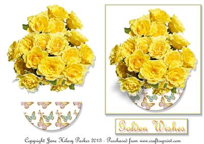 Yellow Roses in Butterfly Bowl