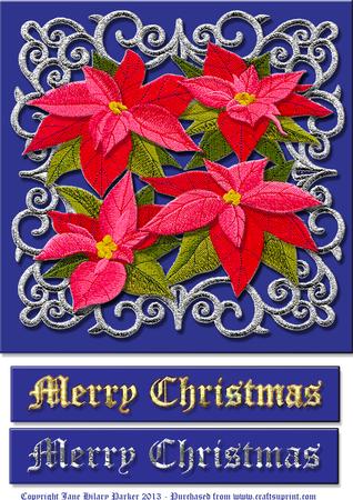 Poinsettias Silver Filigree