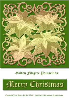 Golden Filigree Poinsettias