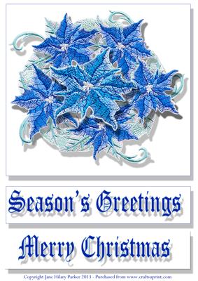 Blue Poinsettia Wreath