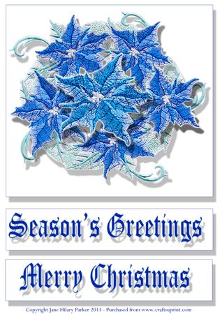 Blue Poinsettia Christmas Wreath