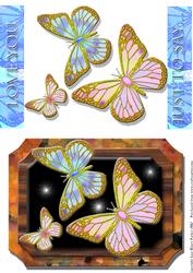 Trio of Filigree Butterflies on a Plaque