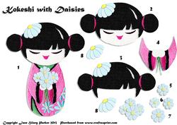 Kokeshi with Daisies