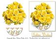 Yellow Roses in Butterfly Bowl
