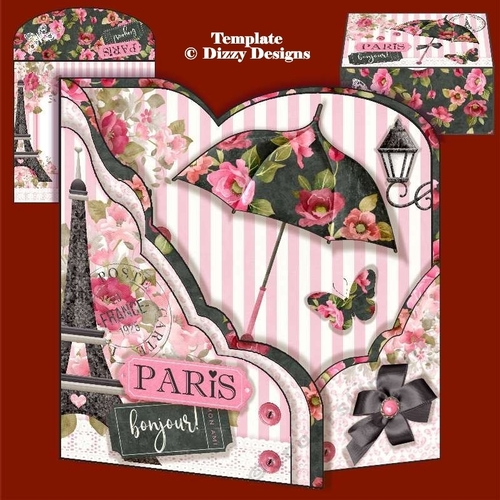 Parisian Parasol Wraparound Gatefold Card