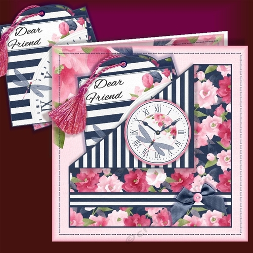  Flowers & Stripes Time Pocket Card
