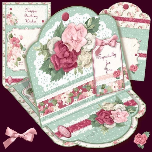  Flowers & Lace Easel Card