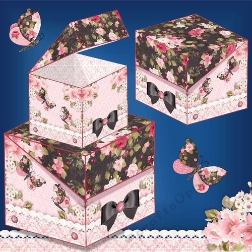Blossoms Blooms & Butterflies Flip Lid Boxes