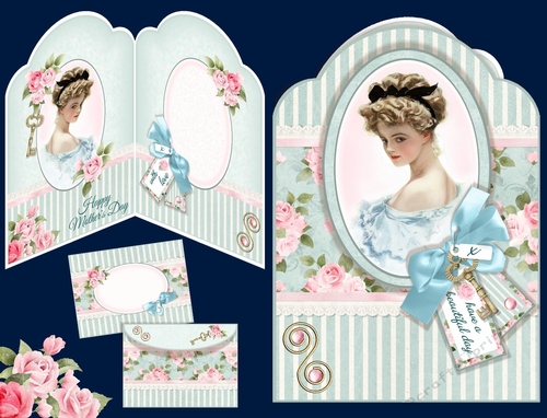  Beautiful Girl & Bow Card
