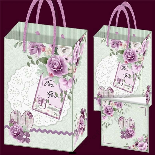 Floral Heart and Tag Gift Bags