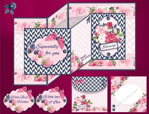 Blooming Flowers Double ZFold Card