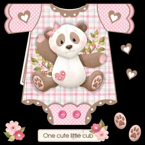 Girl Panda Onesie Card