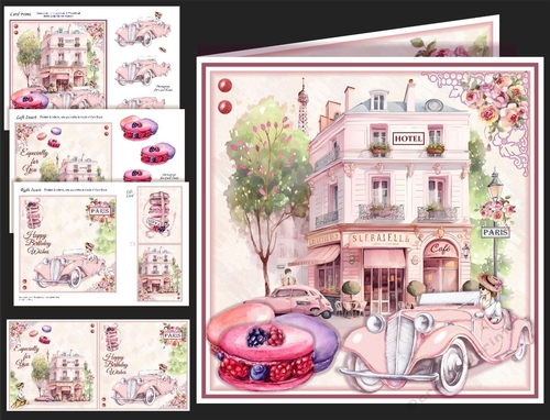 Parisian Hotel & Café Card Front with Inserts