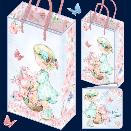 Flower Basket Girl Gift Bags