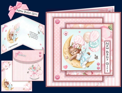  New Baby Girl Layered Card
