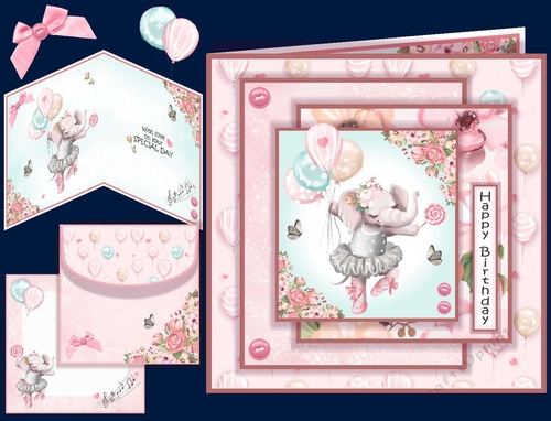 Prima Ballerina Elephant Layered Card