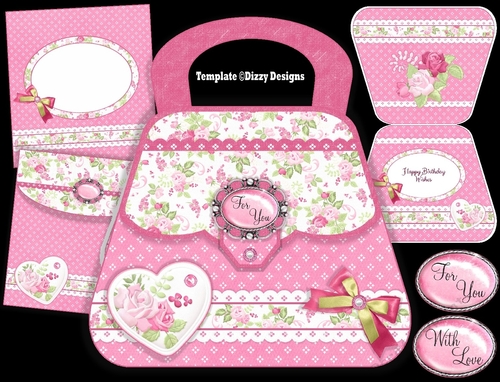 Rose Heart Handbag Card