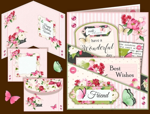 Butterflies and Birds Pocket Card   