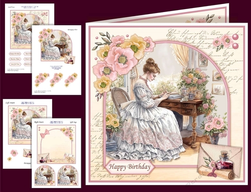 Writing Letters Vintage Card