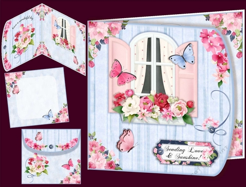 Summer Window Wraparound Card 